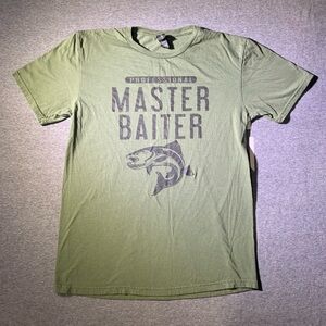 Fishing Shirt Men's Medium Master Baiter Bass Novelty Sarcasm Graphic Funny
